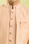 Buy_Arihant Rai Sinha_Peach Embroidery Pattern Sherwani Set 