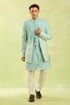 Buy_Arihant Rai Sinha_Off White Pattern Work Jacket Set _at_Aza_Fashions