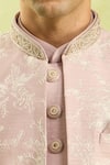 Arihant Rai Sinha_Pink Silk Onion Patterned Sherwani Set _Online_at_Aza_Fashions