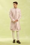 Buy_Arihant Rai Sinha_Pink Silk Onion Patterned Sherwani Set 