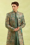 Buy_Arihant Rai Sinha_Multi Color Jacquard Art Silk Jacket Set _Online_at_Aza_Fashions