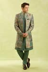 Buy_Arihant Rai Sinha_Multi Color Jacquard Art Silk Jacket Set _at_Aza_Fashions
