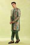 Arihant Rai Sinha_Multi Color Jacquard Art Silk Jacket Set _at_Aza_Fashions