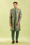 Buy_Arihant Rai Sinha_Multi Color Jacquard Art Silk Jacket Set 