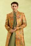 Shop_Arihant Rai Sinha_Multi Color Geometric Woven Sherwani Set _Online_at_Aza_Fashions