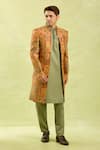 Arihant Rai Sinha_Multi Color Geometric Woven Sherwani Set _at_Aza_Fashions