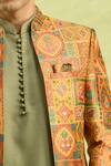 Shop_Arihant Rai Sinha_Multi Color Geometric Woven Sherwani Set 