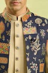 Shop_Arihant Rai Sinha_Blue Beige Jacquard Nehru Jacket Set _Online_at_Aza_Fashions