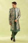 Shop_Arihant Rai Sinha_Green Embroidery 3 Piece Jacket Set _Online_at_Aza_Fashions