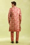 Shop_Arihant Rai Sinha_Pink Rust Orange Embroidered Sherwani Set _at_Aza_Fashions