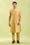 Shop_Arihant Rai Sinha_Pink Embroidered 3 Piece Sherwani Set _Online_at_Aza_Fashions