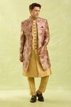 Arihant Rai Sinha_Pink Embroidered 3 Piece Sherwani Set _at_Aza_Fashions