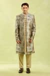 Buy_Arihant Rai Sinha_Green Beige Embroidered Sherwani Set _Online_at_Aza_Fashions