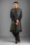 Buy_Arihant Rai Sinha_Blue Digital Print Nehru Jacket Set _at_Aza_Fashions