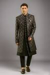 Buy_Arihant Rai Sinha_Black Digital Print Sherwani Set _at_Aza_Fashions
