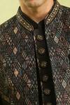 Shop_Arihant Rai Sinha_Black Digital Print Sherwani Set 