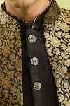 Shop_Arihant Rai Sinha_Black Jacquard, Silk Zari, Embroidery Art Jacket Set 