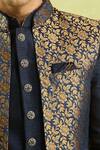 Shop_Arihant Rai Sinha_Blue Jacquard Art Silk Nehru Jacket Set 
