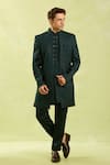 Arihant Rai Sinha_Green Jacquard Silk 3 Piece Jacket Set _Online