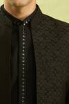 Buy_Arihant Rai Sinha_Black Jacquard Silk Sherwani Set 