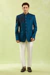 Buy_Arihant Rai Sinha_Blue Embroidered Jodhpuri Bandhgala 