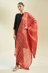 Shop_Samyukta Singhania_Red Printed Bandhani Dupatta_at_Aza_Fashions
