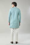 Shop_Arihant Rai Sinha_Blue Swad Velvet Sherwani And White Pollo Pant _at_Aza_Fashions