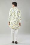 Shop_Arihant Rai Sinha_Cream Floral Print Semi Indo Sherwani Set _at_Aza_Fashions