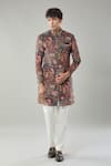 Buy_Arihant Rai Sinha_Multi Color Printed Sherwani And Polo Pant _at_Aza_Fashions