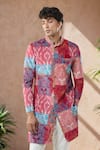 Shop_Arihant Rai Sinha_Multi Color Printed Sherwani And Pollo Pant _Online_at_Aza_Fashions