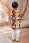 Shop_Petite Pomme_Multi Color Cotton Multicolor Floral Print Sherwani Set _at_Aza_Fashions
