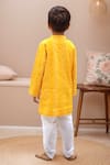 Shop_Petite Pomme_Yellow Cotton Designer Sherwani Set _at_Aza_Fashions