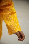 Petite Pomme_Yellow Cotton Designer Sherwani Set _Online_at_Aza_Fashions