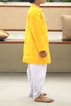 Buy_Petite Pomme_Yellow Cotton Designer Sherwani Set _Online_at_Aza_Fashions