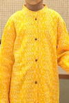 Petite Pomme_Yellow Cotton Designer Sherwani Set _at_Aza_Fashions