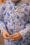 Buy_Petite Pomme_Blue Cotton Floral Print Kurta Set _Online_at_Aza_Fashions