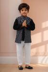Buy_Arihant Rai Sinha_Black Cotton Chevron Kurta Set _at_Aza_Fashions