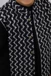 Shop_Arihant Rai Sinha_Black Cotton Chevron Kurta Set _Online_at_Aza_Fashions