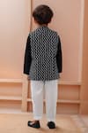 Shop_Arihant Rai Sinha_Black Cotton Chevron Kurta Set _at_Aza_Fashions