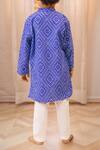 Shop_Petite Pomme_Blue Cotton Bandhani Kurta Set _at_Aza_Fashions