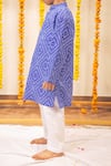 Shop_Petite Pomme_Blue Cotton Bandhani Kurta Set _Online_at_Aza_Fashions