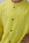 Shop_Arihant Rai Sinha_Yellow Cotton Sunlight Silver Arrow Sherwani Set _Online_at_Aza_Fashions