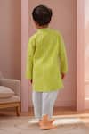 Shop_Arihant Rai Sinha_Yellow Cotton Sunlight Silver Arrow Sherwani Set _at_Aza_Fashions