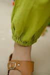 Petite Pomme_Green Cotton Mirrors Shimmer Work Kurta Set _Online_at_Aza_Fashions