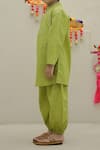Buy_Petite Pomme_Green Cotton Mirrors Shimmer Work Kurta Set _Online_at_Aza_Fashions