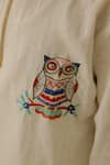 Buy_Petite Pomme_White Cotton Embroidery Lurex Owl Kurta Set 
