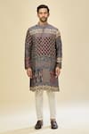 Buy_Arihant Rai Sinha_Off White Royal Blue Printed Kurta Set _Online_at_Aza_Fashions