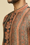 Buy_Arihant Rai Sinha_Black And Orange Printed Kurta Set _Online_at_Aza_Fashions