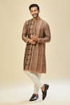 Shop_Arihant Rai Sinha_Black And Orange Printed Kurta Set _Online_at_Aza_Fashions