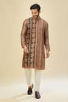 Arihant Rai Sinha_Black And Orange Printed Kurta Set _at_Aza_Fashions